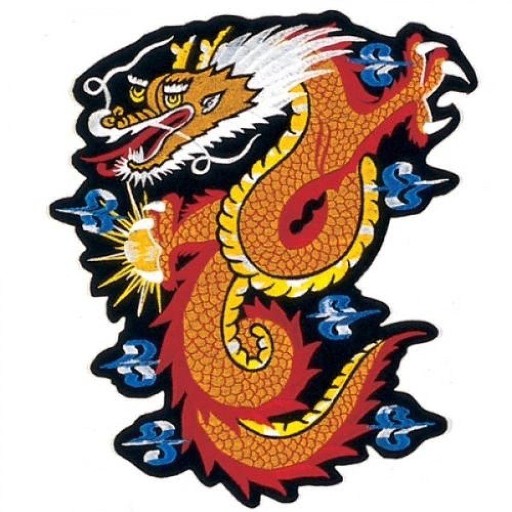 Dragon & Crane Animal Spirit Martial Arts Patch 4.5" P1184 
