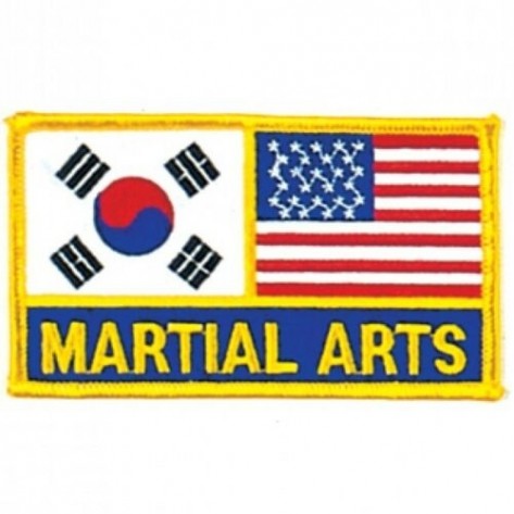 Korean and USA Flag Martial Arts Patch 