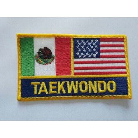 USA / Mexico Taekwondo Flag Martial Arts Patch 