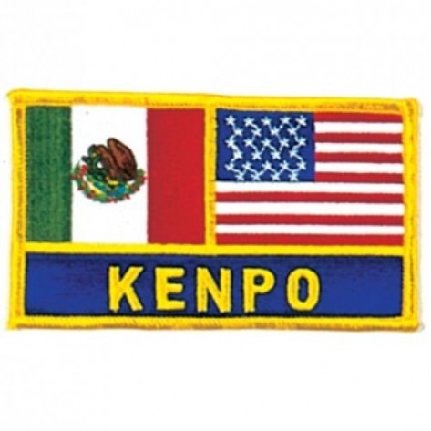 Mexico and USA Flag Kenpo Martial Arts Patch