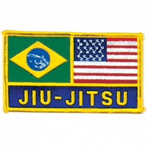 Brazil and USA Flag Jiu-jitsu Martial Arts Patch