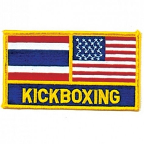 Thailand and USA Flag KickBoxing Martial Arts Patch