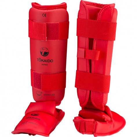 Tokaido WKF Approved Shin and Foot Protector - Red