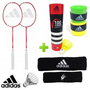 adidas Badminton P80 Training Set w/ Shuttles, Grips and Headband