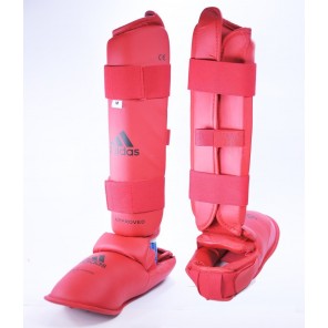 adidas WKF Approved Shin and Foot Protector - Red