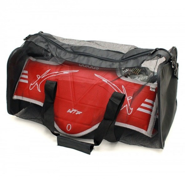 Taekwondo Sparring Gear Bag Deluxe Karate Martial Arts Equipment Bag Mesh Top-BK 